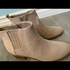 Suede light tan ankle boots